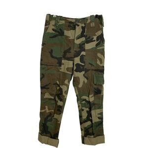 Marc Jacobs Camo Cargo Pants Womens Size 6 Green Utility Casual Crop Cuffed 23"